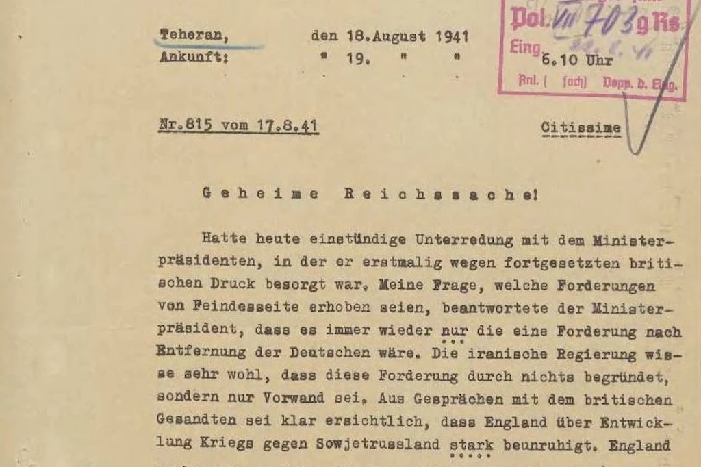 Im Jahr 1941 sollten alle Deutschen aus dem Iran ausgewiesen werden.