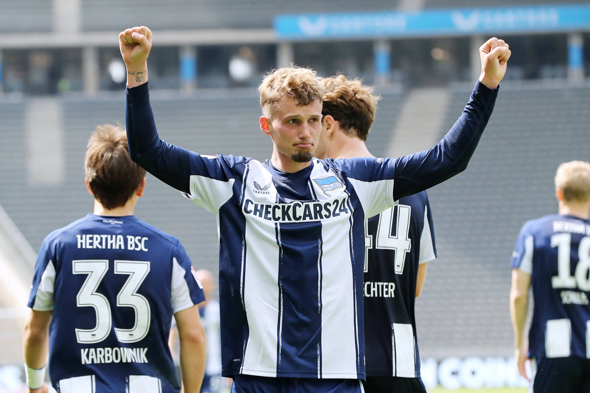 Michael Cuisance jubelt über sein Tor gegen Fürth. Es war der letzte Heimtreffer von Hertha BSC in dieser Saison. Das Problem: Davon gab es nur 16.