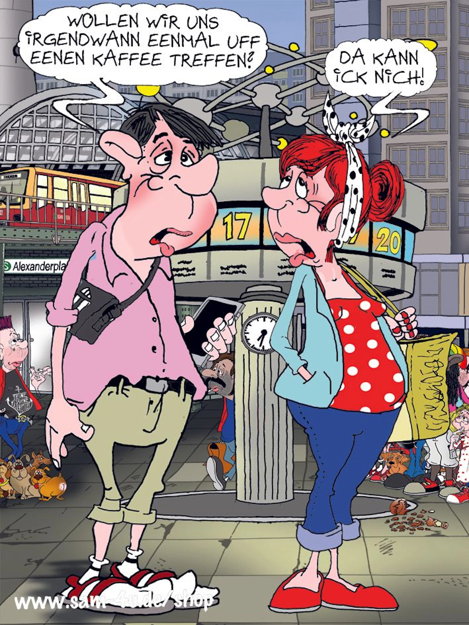 Der Cartoon des Tages fängt den Berliner Humor jeden Tag wunderbar ein - dank unseres Zeichners Sam Paff aus Berlin. Ein schönes Ritual in unserer Rubrik Witz des Tages!