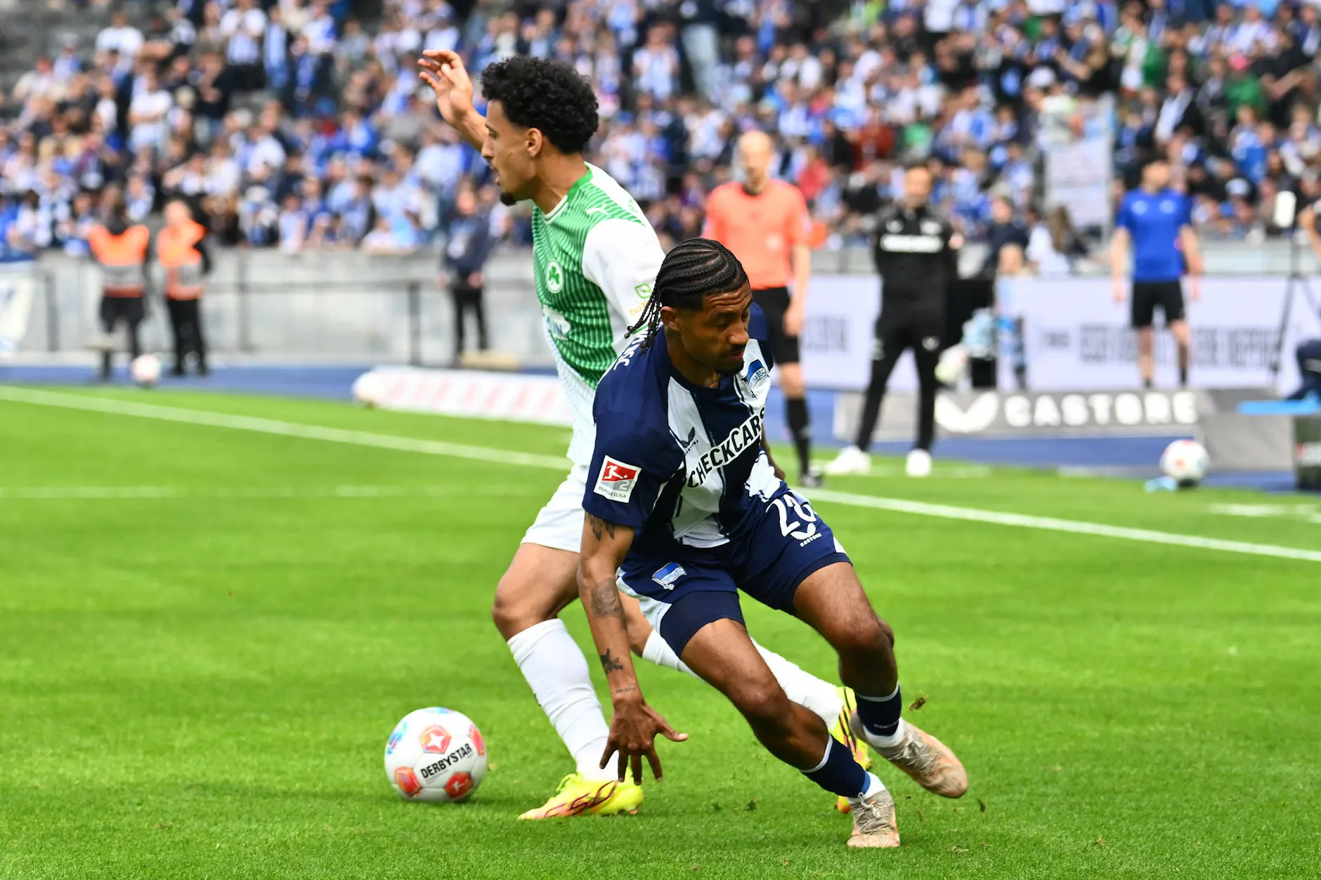 Jeremy Dudziak durfte im letzten Heimspiel der Saison gegen Fürth noch mal sechs Minuten für Hertha BSC spielen.