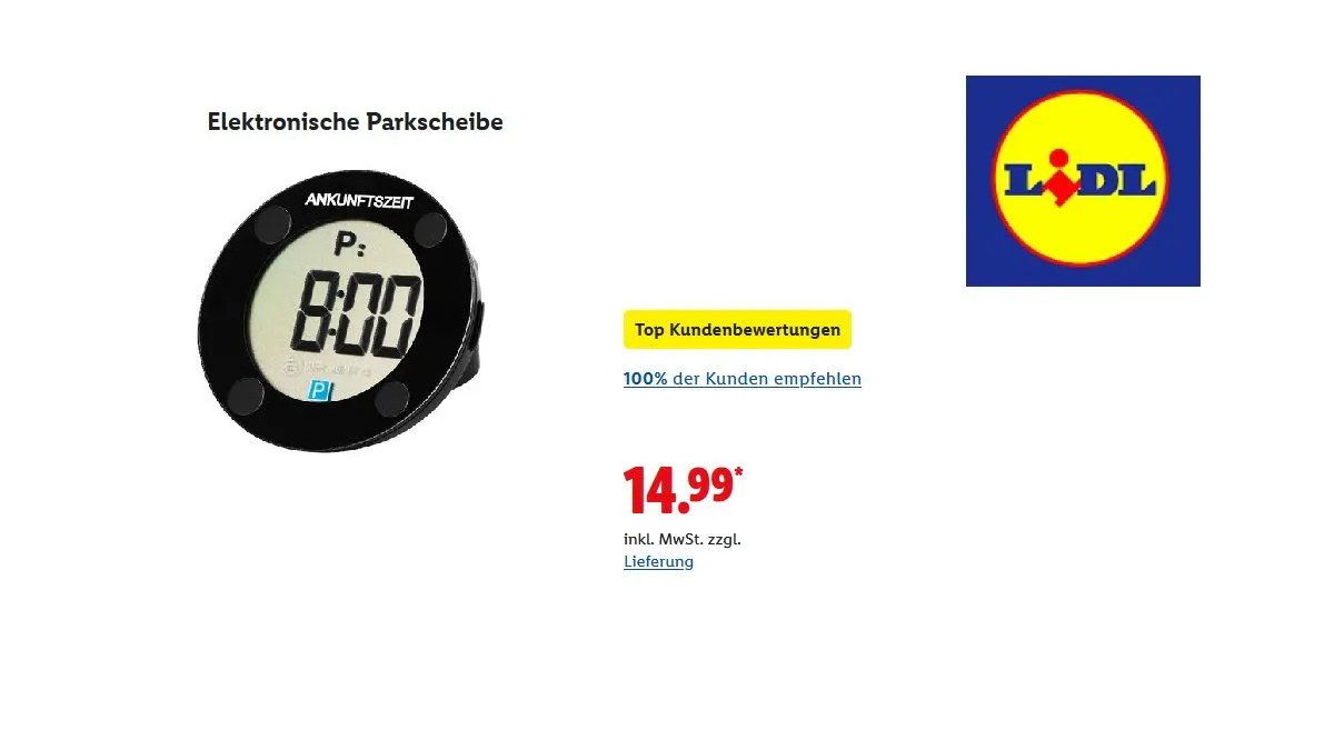 Elektronische Parkscheibe