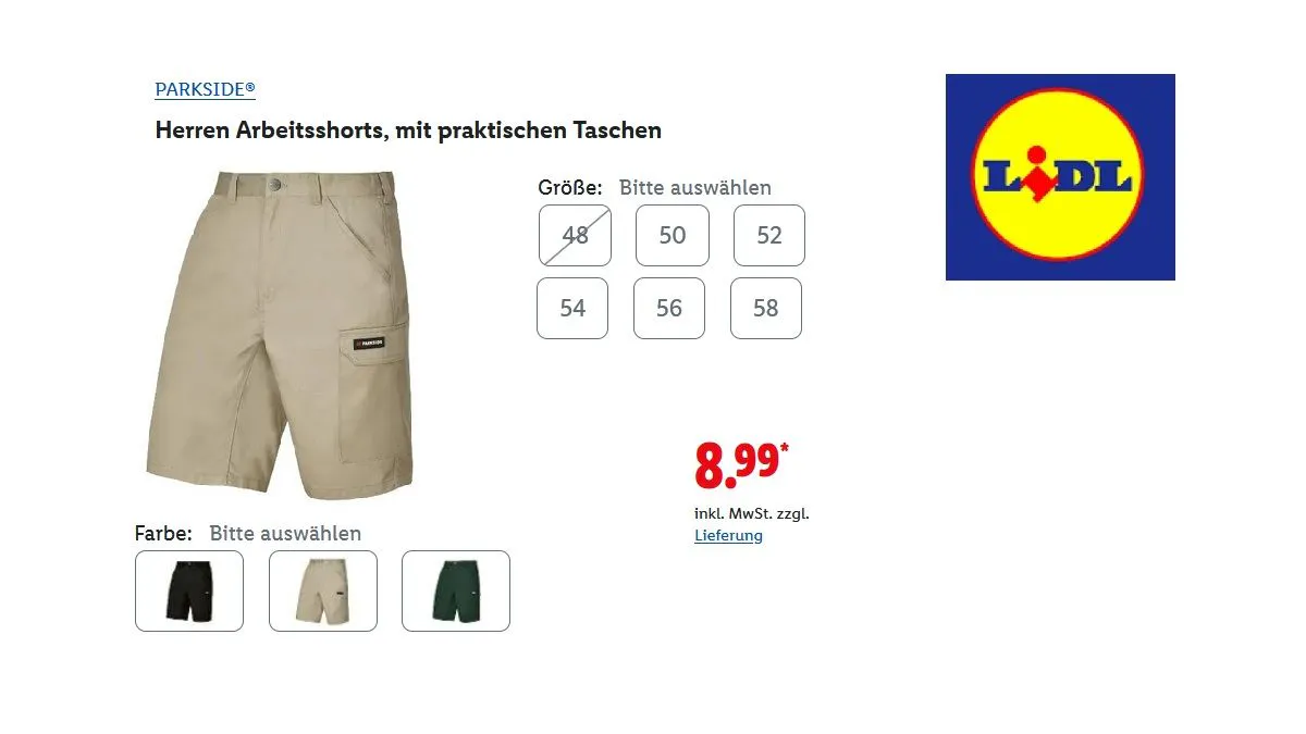 Parkside Herren-Arbeitsshorts