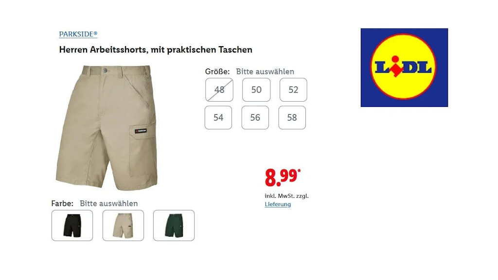Parkside Herren-Arbeitsshorts