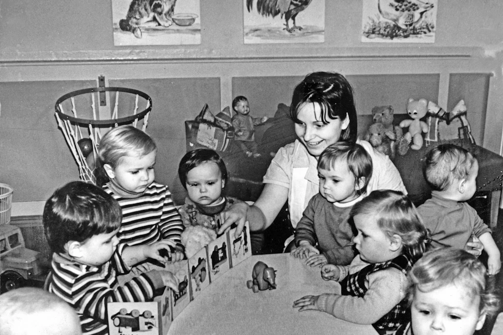Riesa, Wochenkrippe des Reifenkombinates im Jahr 1972