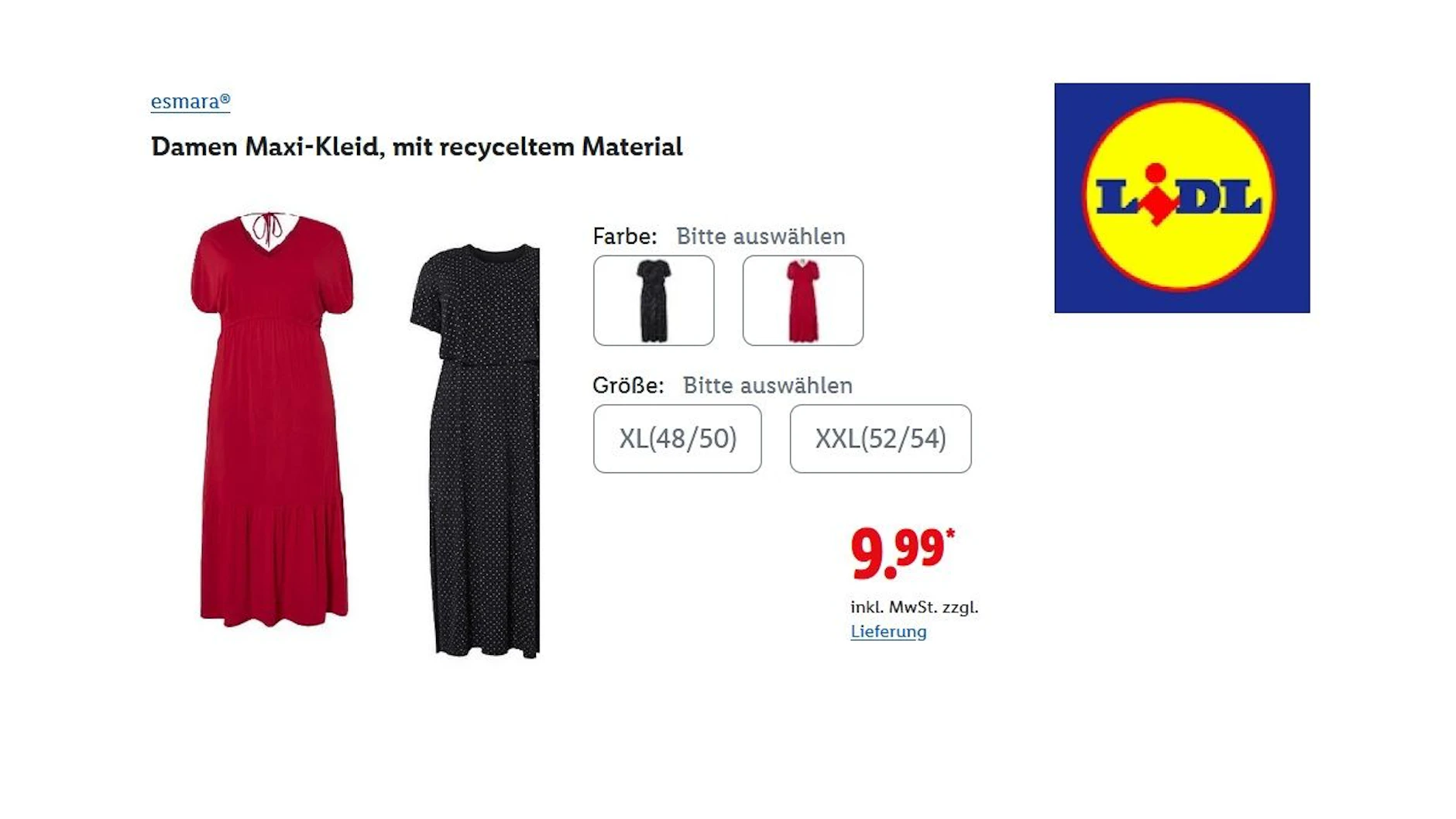 Esmara Damen Kleid mit recyceltem Material