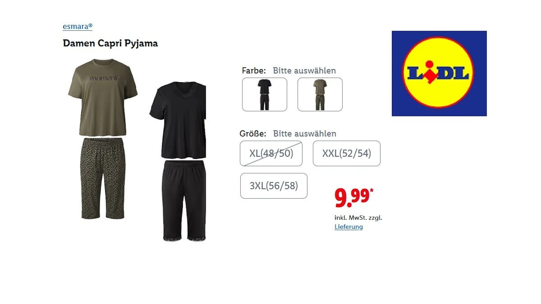 Esmara Damen Capri Pyjama