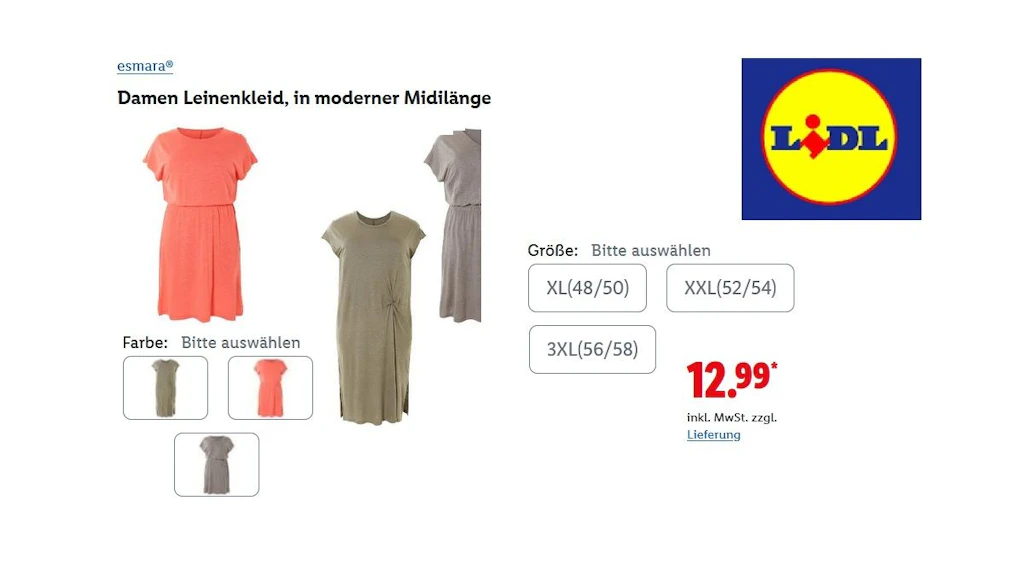 Esmara Damen Leinenkleid