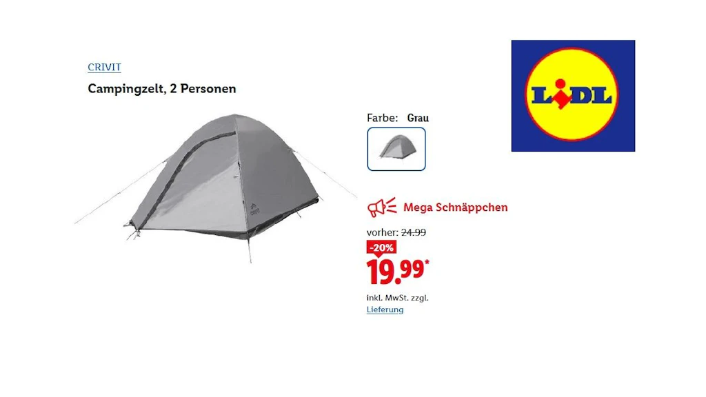 Crivit Campingzelt 2 Personen