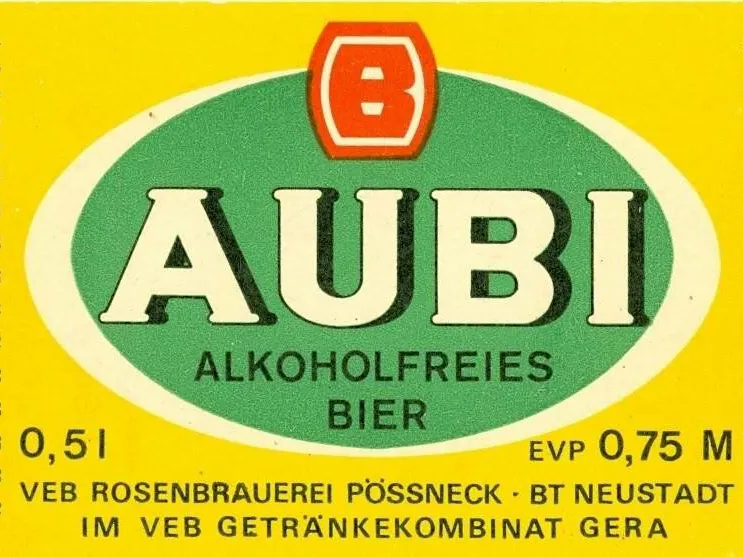 Das Aubi-Etikett kennen viele noch von früher. Das alkoholfreie Bier war eine Entwicklung der DDR.