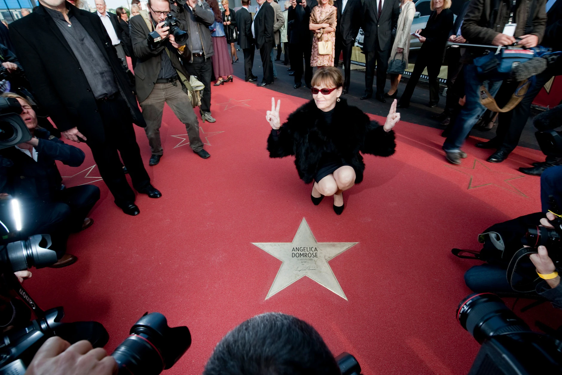 2010 wurde Angelica Domröse mit einem Stern auf dem Boulevard der Stars am Potsdamer Platz in Berlin geehrt.