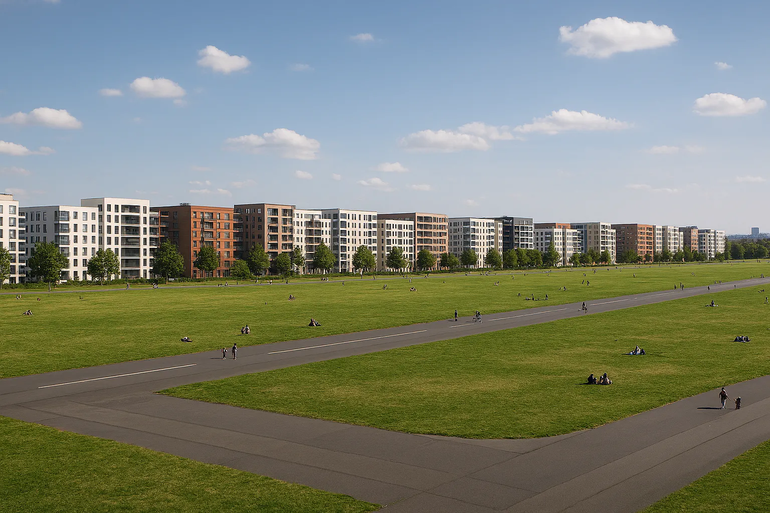 Wohnbebauung am Rand, so könnte es am Tempelhofer Feld eines Tages aussehen.