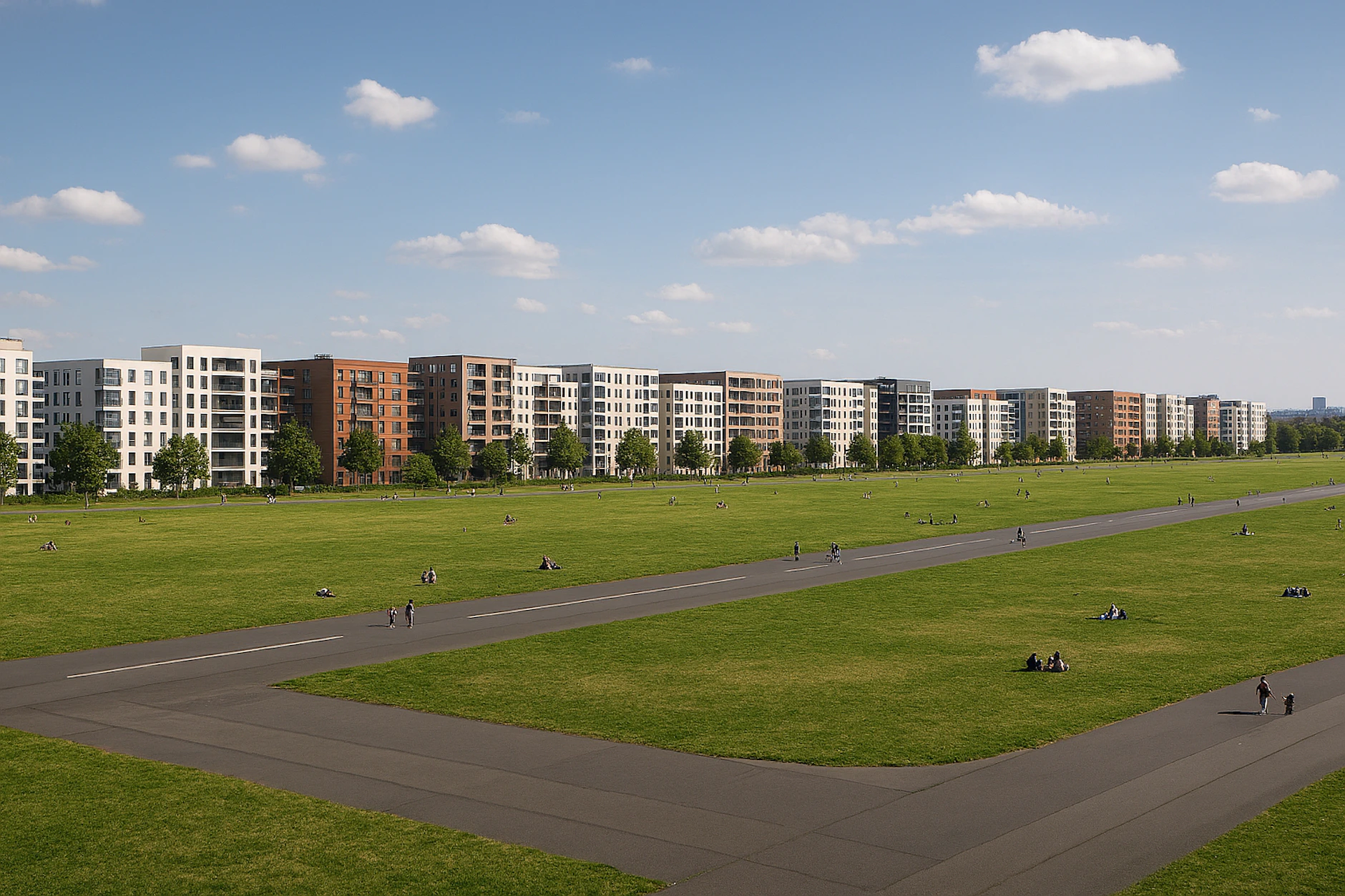 Wohnbebauung am Rand, so könnte es am Tempelhofer Feld eines Tages aussehen.