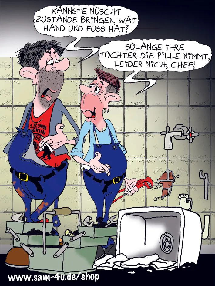 Der Cartoon des Tages von Zeichner Sam Paff aus Berlin fängt jeden Tag den besonderen Berliner Humor ein. Ein Schmuckstück in unserer Rubrik Witz des Tages!