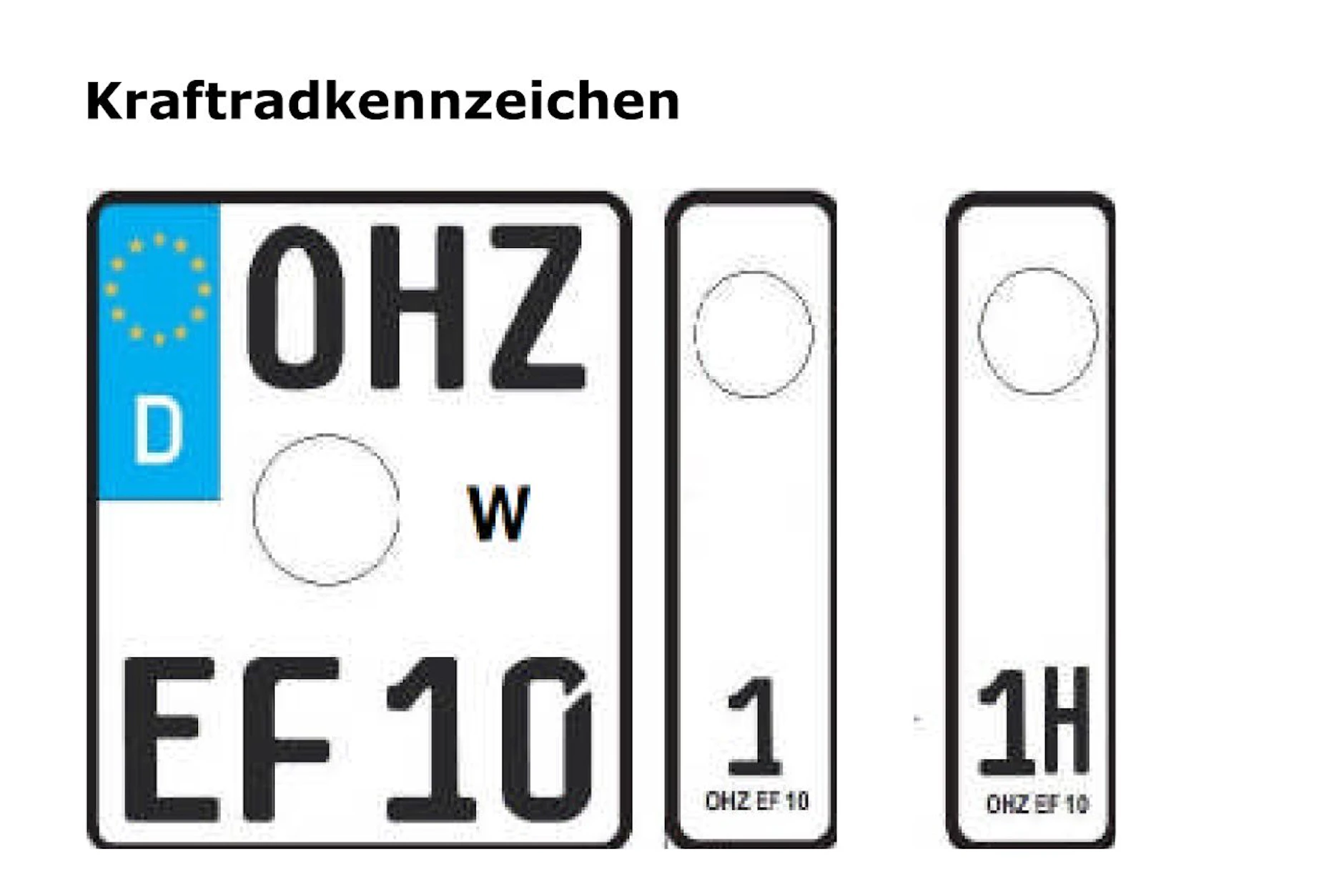 So sieht ein Wechselkennzeichen bei Krafträdern aus.