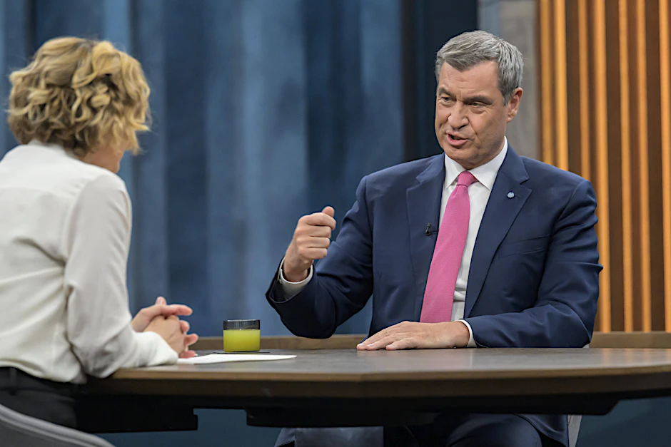 Markus Söder war am Sonntagabend bei „Caren Miosga“ zu Gast.