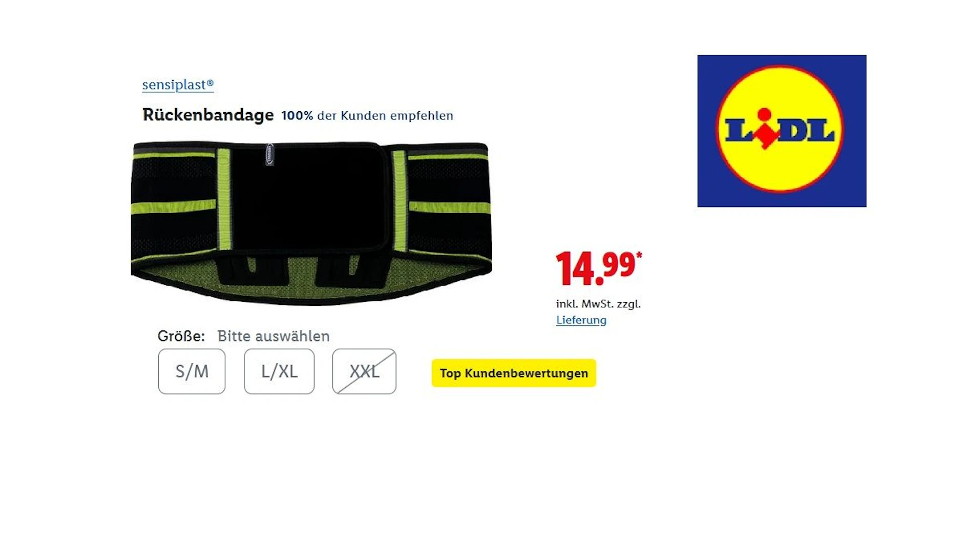 Sensiplast Rückenbandage