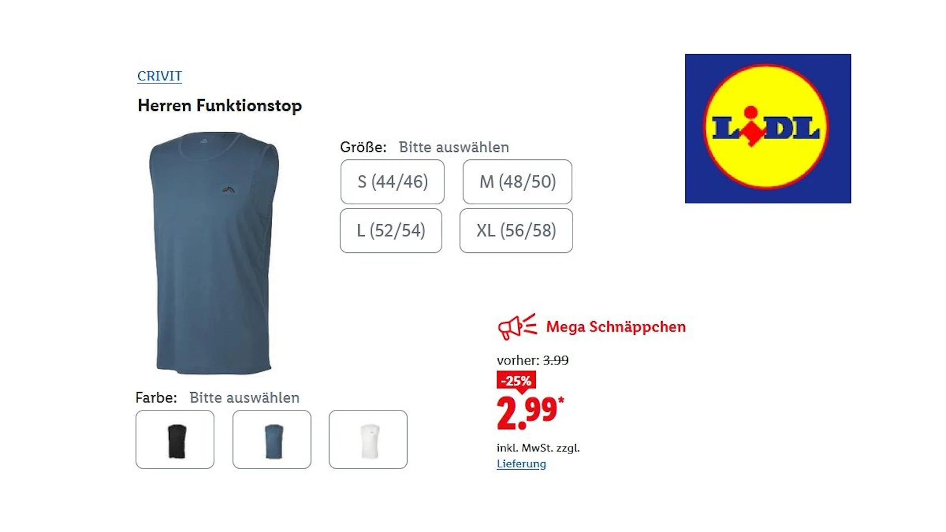 CRIVIT Herren Funktionstop