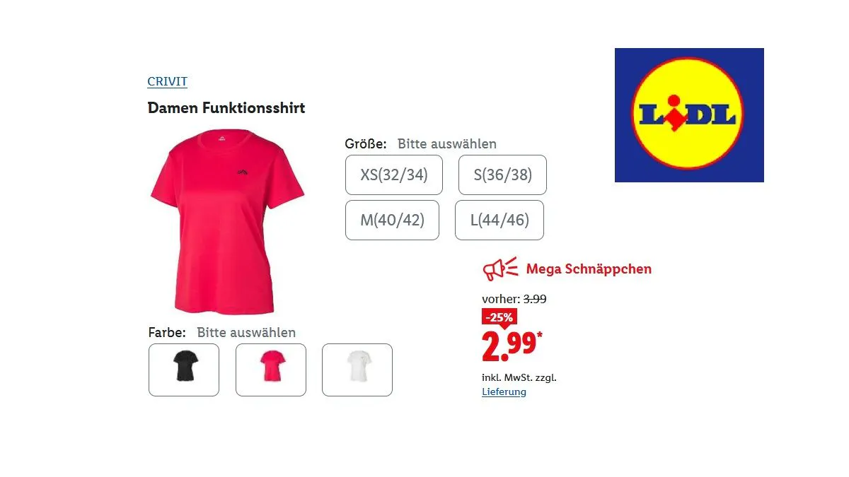 CRIVIT Damen Funktionsshirt