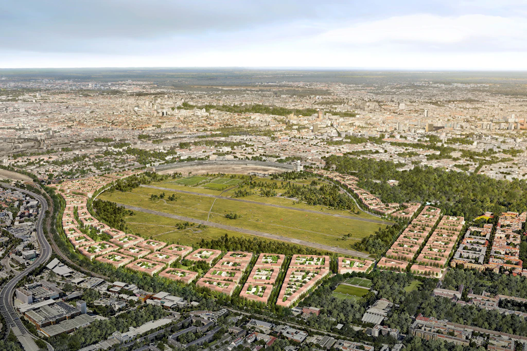 So würde das Tempelhofer Feld nach der Bebauung aussehen.