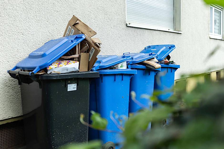Verschobene Mülltonnen können ein Indiz dafür sein, dass jemand kriminelle Absichten hat.