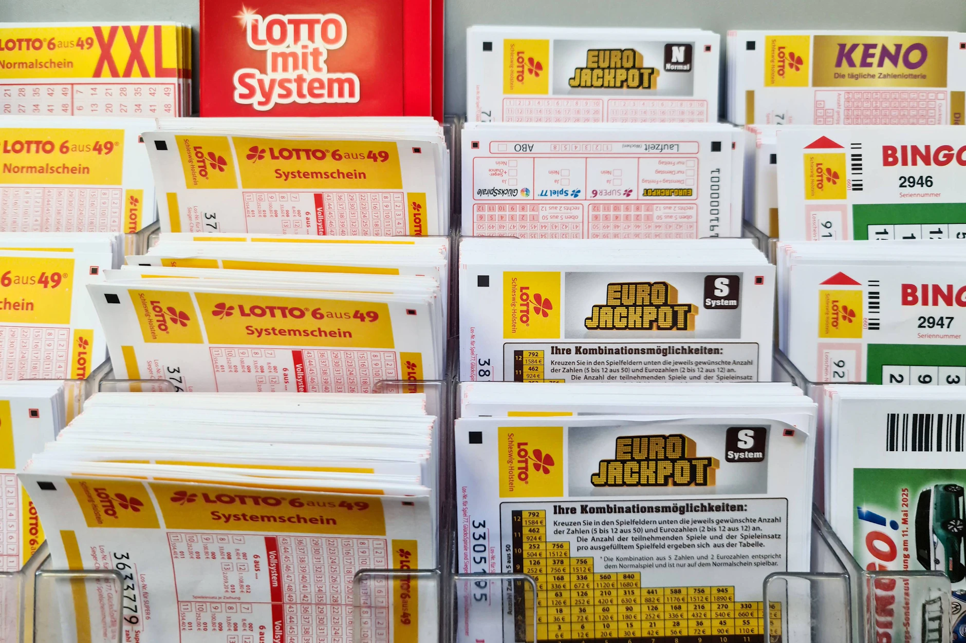 In Deutschland wird besonders fleißig Lotto gespielt.