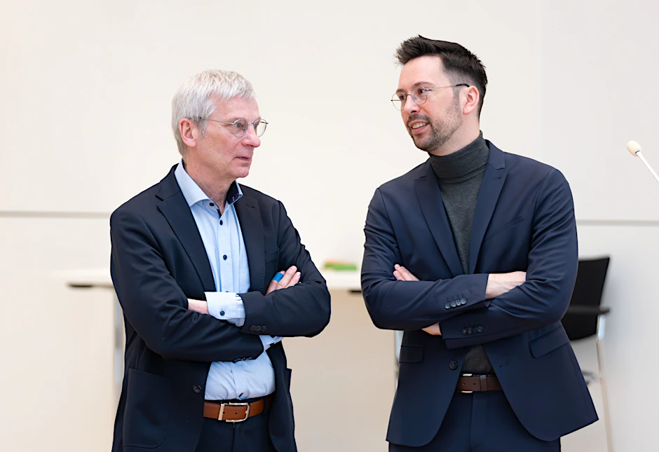 Hans-Christoph Berndt, Vorsitzender der Brandenburger Fraktion, und Dennis Hohloch, ihr Parlamentarischer Geschäftsführer