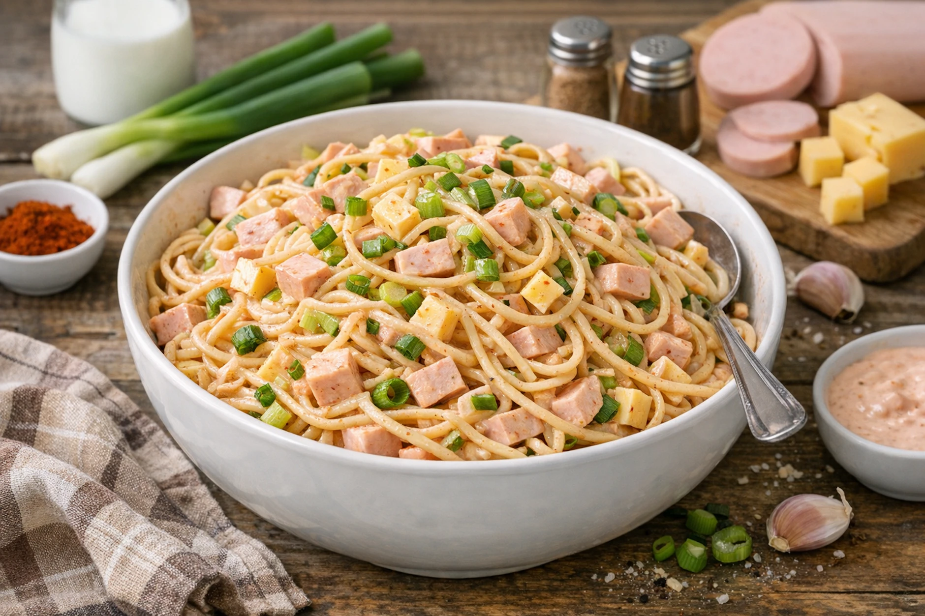 Omas Spaghettisalat ist mal ein vollkommen anderer Nudelsalat. Der schmeckt nicht nur, sondern macht auch der ganzen Familie Spaß!