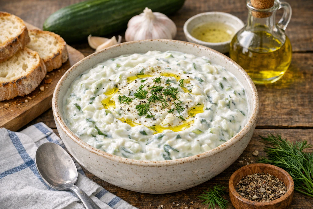 Cremiges Zaziki mit Knoblauch: Mit viel Wumms wie beim Griechen!