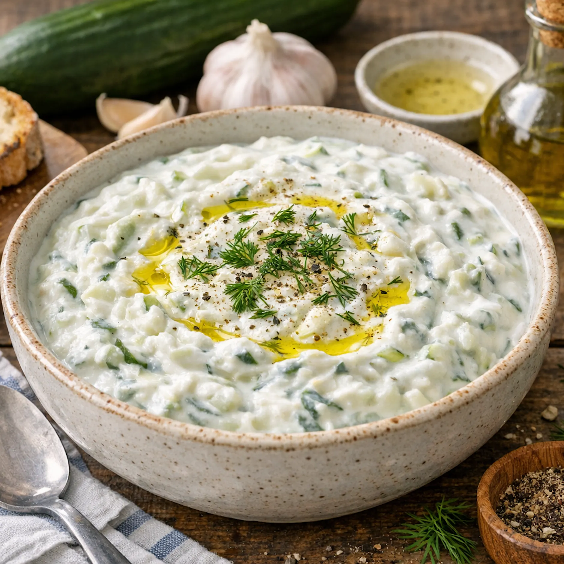 Cremiges Zaziki mit Knoblauch: Mit viel Wumms wie beim Griechen!