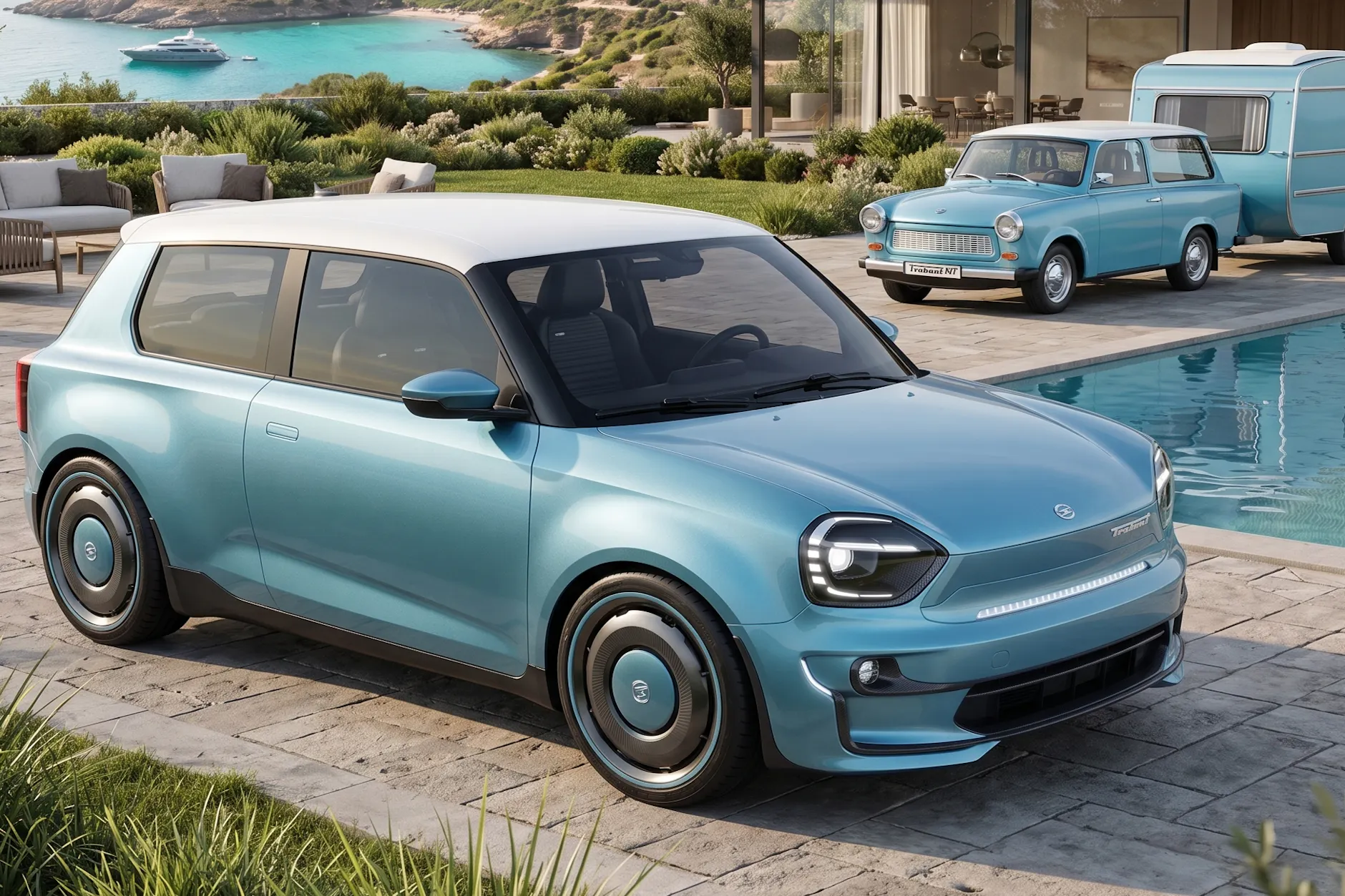 Da ist er! Der Trabi als E-Auto, entworfen vom Designer Nagy Perge László.