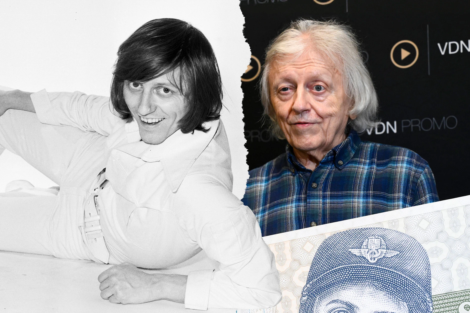 Václav Neckář bei einem Fotoshooting im Jahr 1973 und bei einem Auftritt im Jahr 2023. Der Sänger hat seit Jahren Probleme mit der Gesundheit.