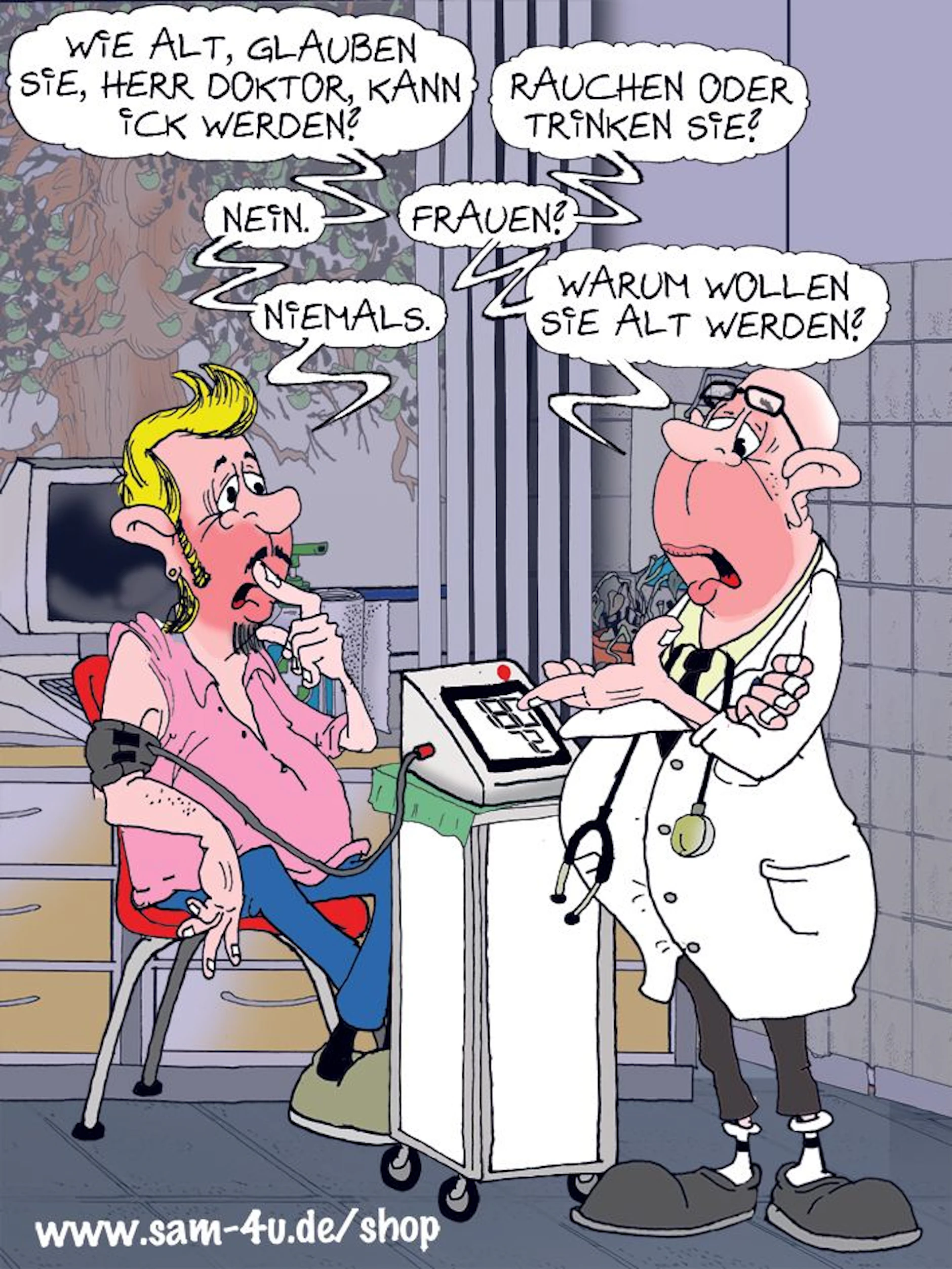 Der Cartoon des Tages kommt jeden Tag von unserem Zeichner Sam Paff aus Berlin und bereichert unsere Rubrik Witz des Tages.