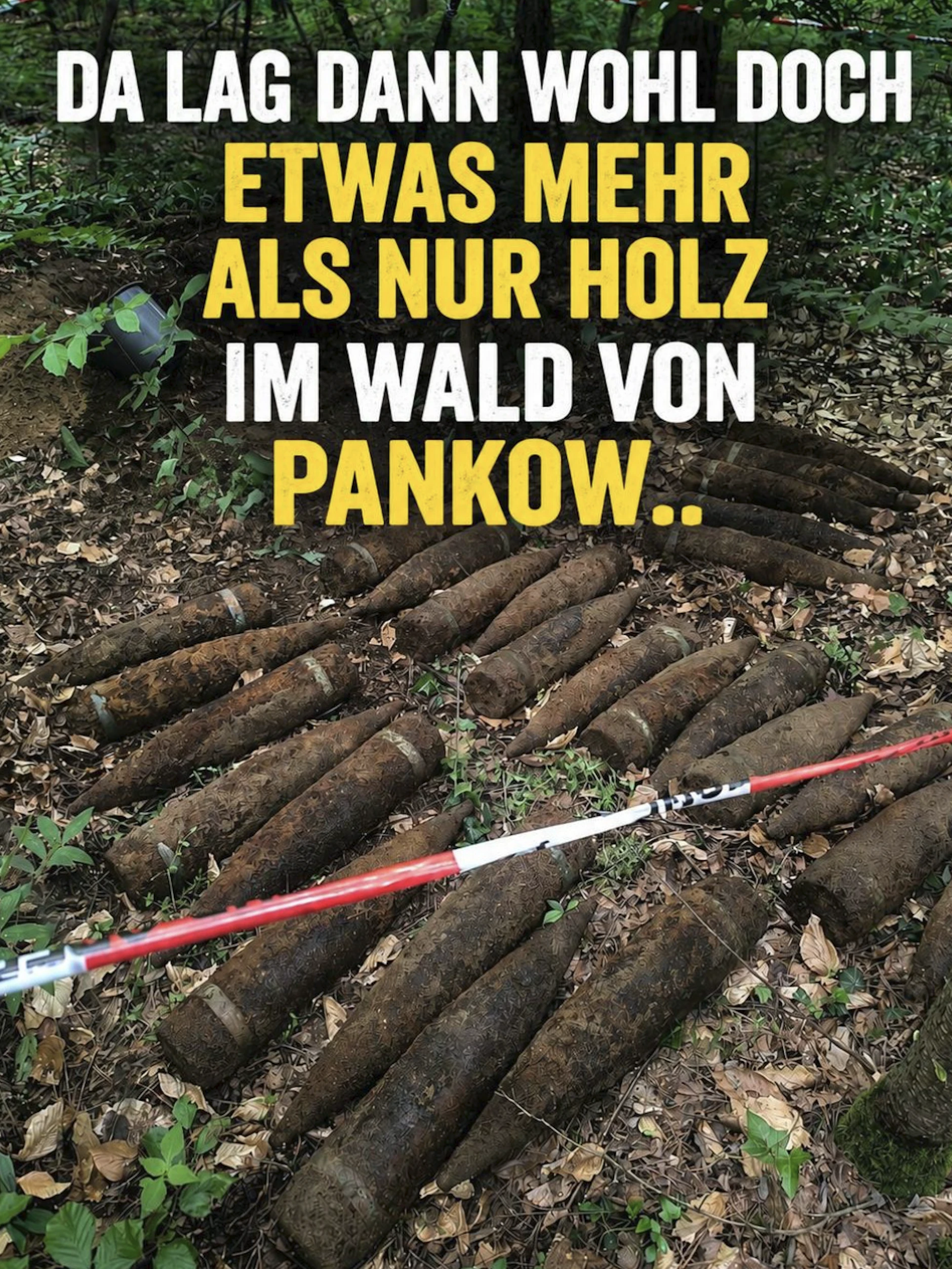Mit humorvoller Überschrift teilt die Berliner Polizei Fotos des Munitionsfundes.