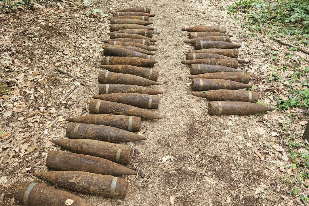 Was für ein Irrer Fund: In einem Wald in Pankow fand ein Spaziergänger Weltkriegsmunition.