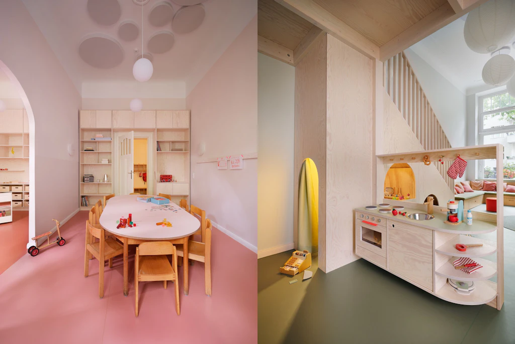 Offene Regale, bewegliche Elemente und kurze Wege sollen den Alltag für Kinder und Erzieher erleichtern.