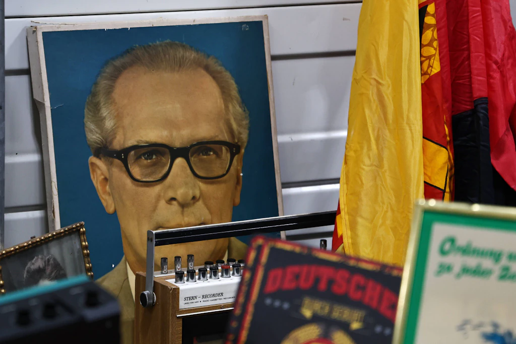 Abbild von Erich Honecker auf der Oldtema in Erfurt