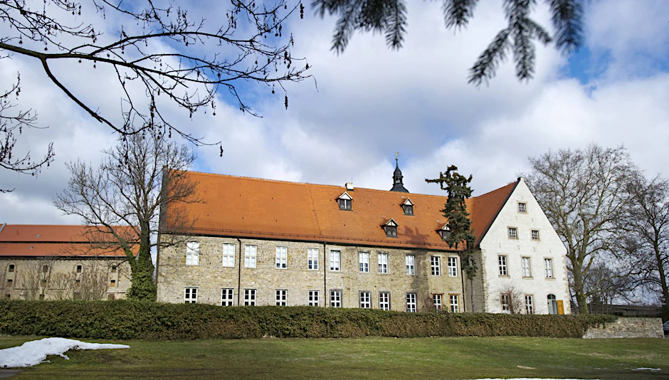 Schloss Oberwiederstedt in Wiederstedt bei Hettstedt, Landkreis Mansfeld-Südharz. Das Schloss beherbergt das Novalis-Museum.
