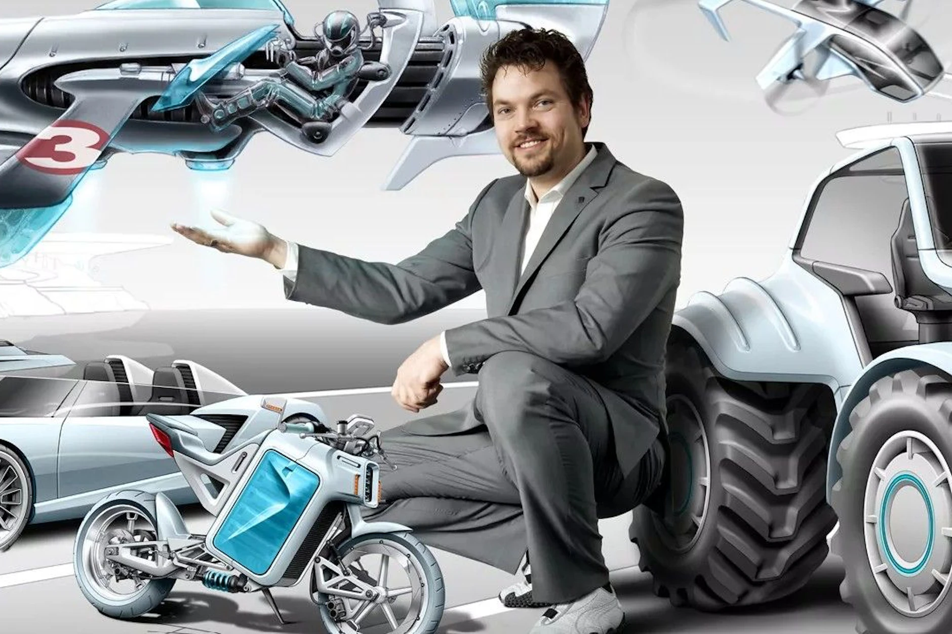 Vom schicken Auto bis zum Traktor: Nils Poschwatta (49) entwickelt mit seiner Firma Automotive Designs für verschiedene Fahrzeuge. Vom E-Trabi gibt es bereits einen Prototypen. Irgendwann soll er in Serie gehen.