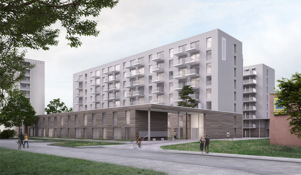 Visualisierung eines Neubauquartiers am Rosenfelder Ring mit insgesamt 173 Wohnungen.