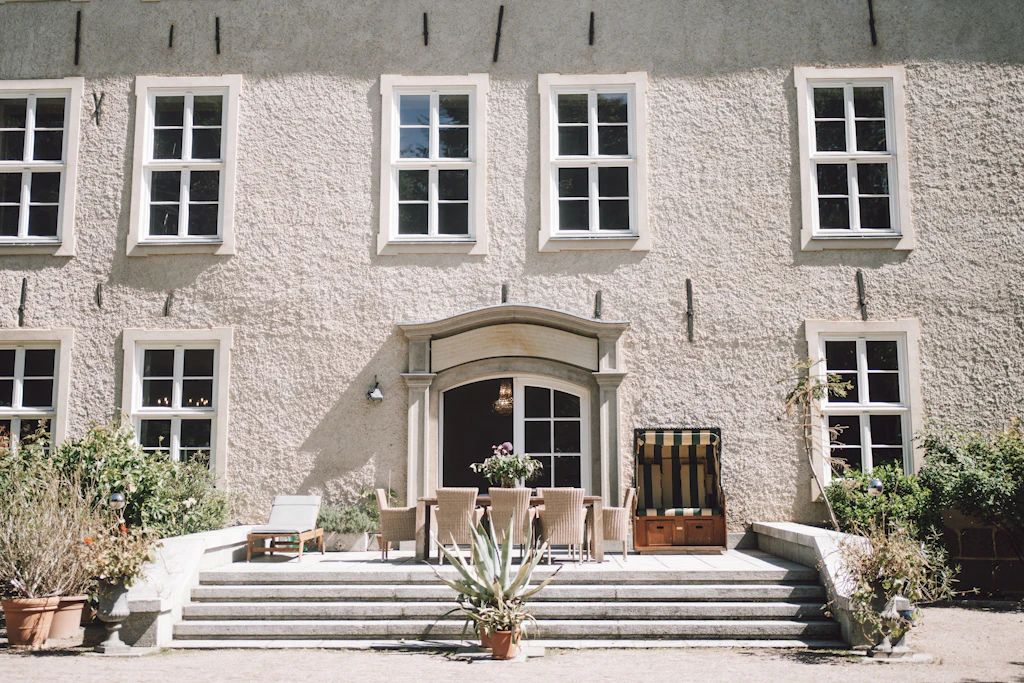 Die Rückseite des Burgschlosses wurde im Barock verputzt, typische für diese Zeit.