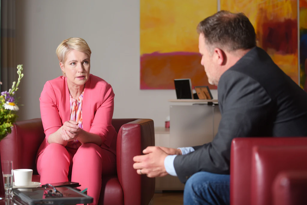Manuela Schwesig im Gespräch mit Philippe Debionne