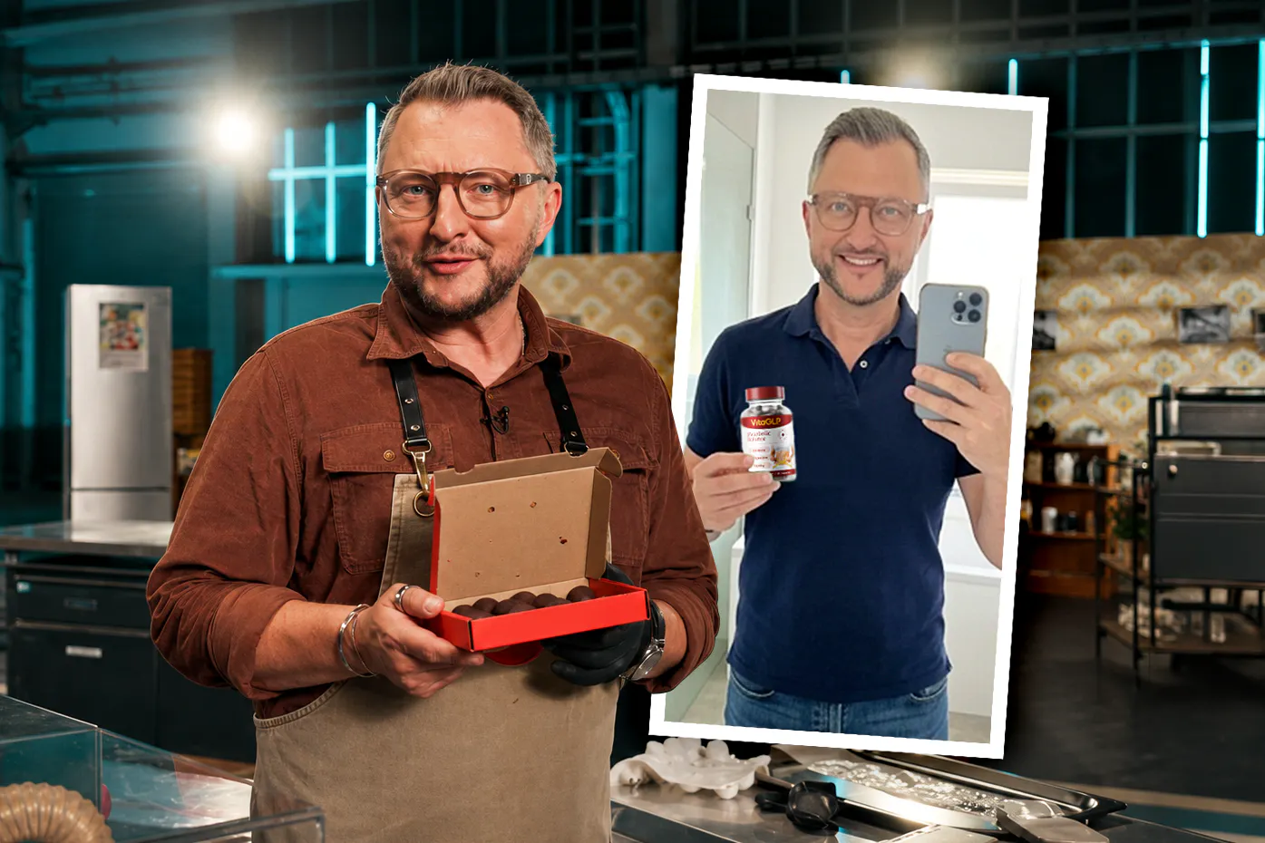 Sebastian Lege hat angeblich 22 Kilo abgenommen. Doch die Beiträge, mit denen der „besseresser“-Star für ein Abnehm-Medikament wirbt, sind Fake.