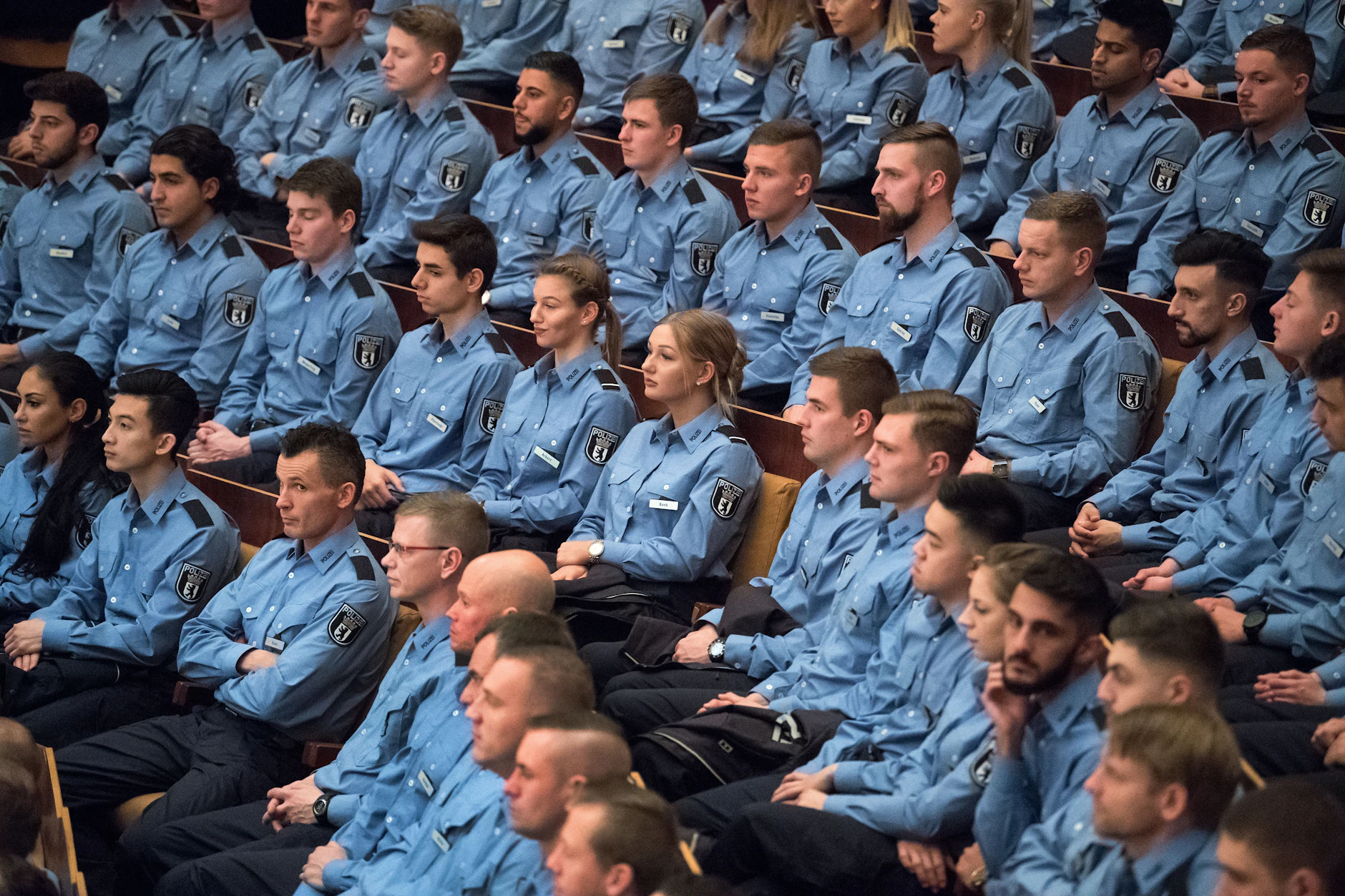 Archivbild von 2017 von der Vereidigung der Berufsanfänger bei der Polizei Berlin.