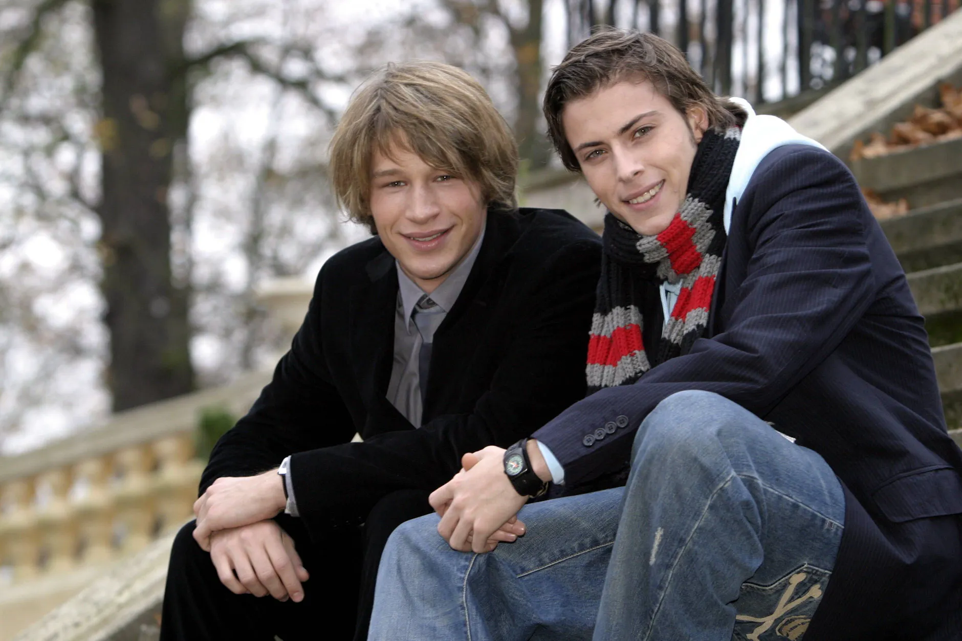 Felix von Jascheroff (r.) mit Oliver Bender im November 2004 bei einem Shooting für GZSZ.