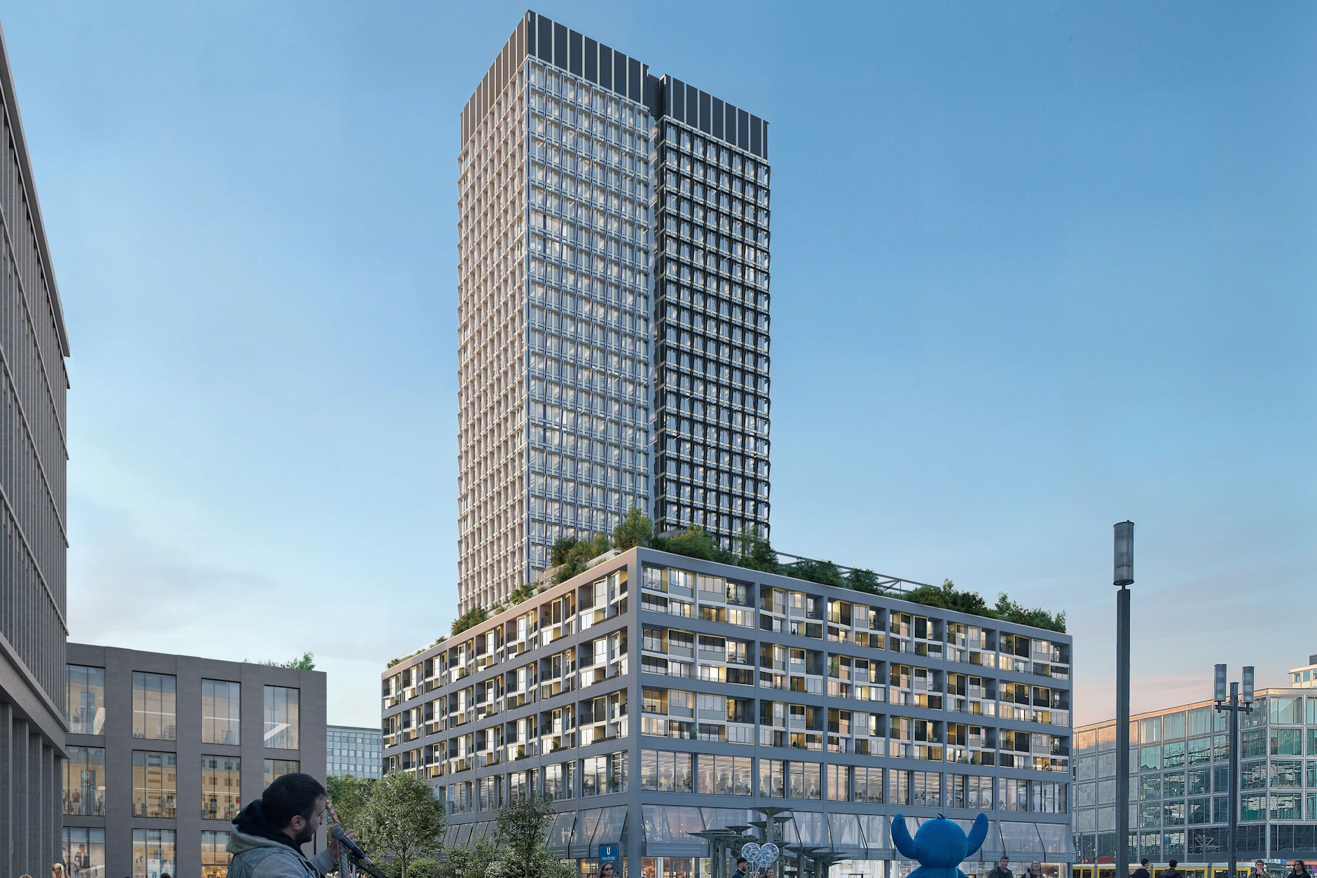 Das neue Covivo Hochhaus am Alexanderplatz wird die Skyline verändern.