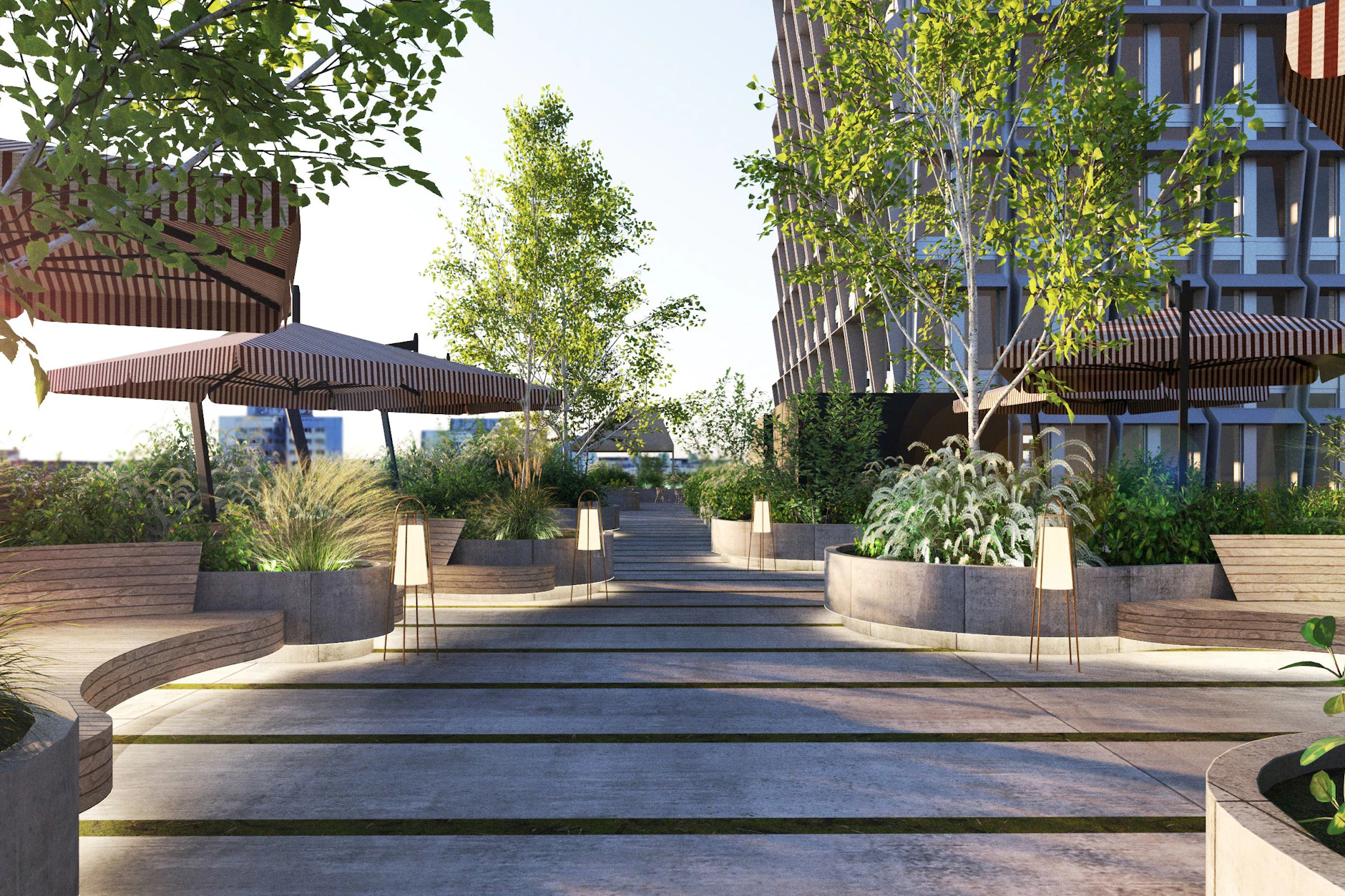 Dachbar auf dem neuen Hochhaus 030BLN am Alexanderpatz 