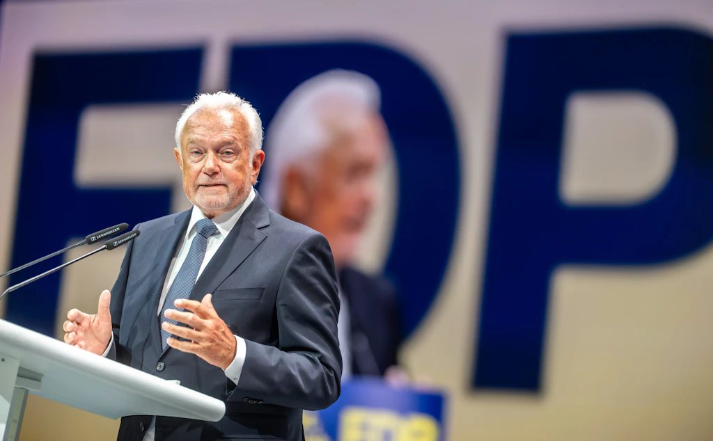 Wolfgang Kubicki spricht beim Bundesparteitag kurz vor seiner Wahl.