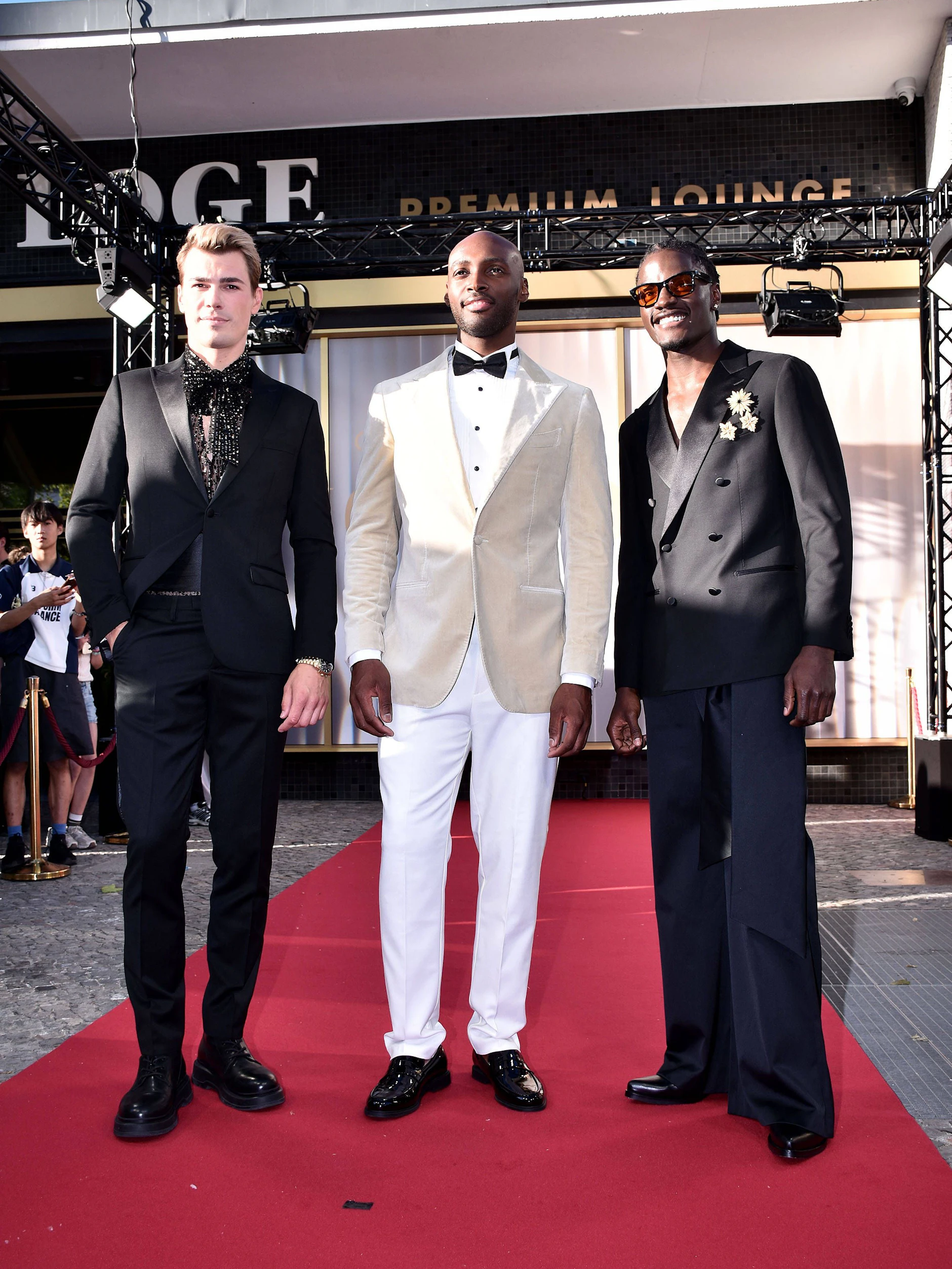Beim großen GNTM-Finale belegte Godfrey (Mitte) den zweiten Platz, Tony (links) wurde Dritter, Ibo (rechts) gewann.