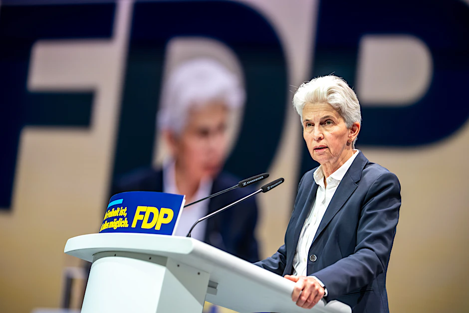 Marie-Agnes Strack-Zimmermann, Kandidatin als Parteivorsitzende der FDP, aufgenommen beim Bundesparteitag