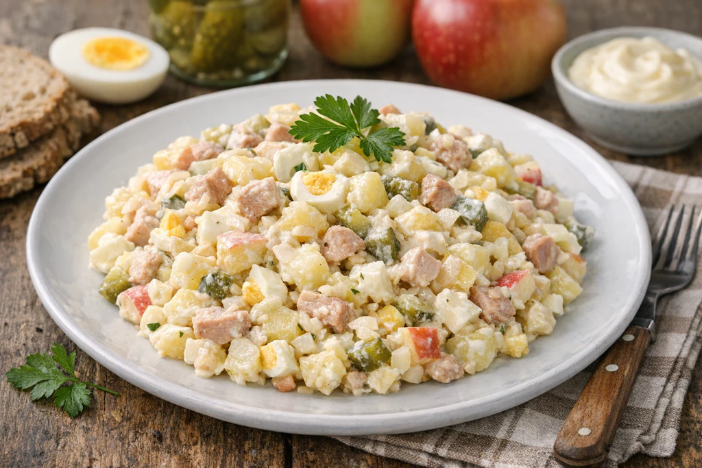 Neunerlei-Salat aus dem Erzgebirge: Cremiger Kartoffelsalat macht süchtig!